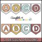 Shows two different designs for the modern neutral alphabet banner snipped into the same image