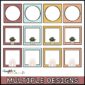Shows multiple different designs of classroom labels for the modern neutral color palette
