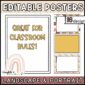 Shows some design options of editable classroom posters with a neutral color scheme