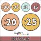 Shows clock labels with a neutral color scheme :00 to :25