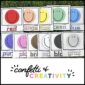Shows all of the happy face colors laid out on a grass panel