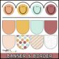 Shows multiple versions of neutral printable bulletin board borders that come with the product