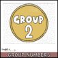 Shows a close up of a group number poster. The example has group 2 with a yellow background