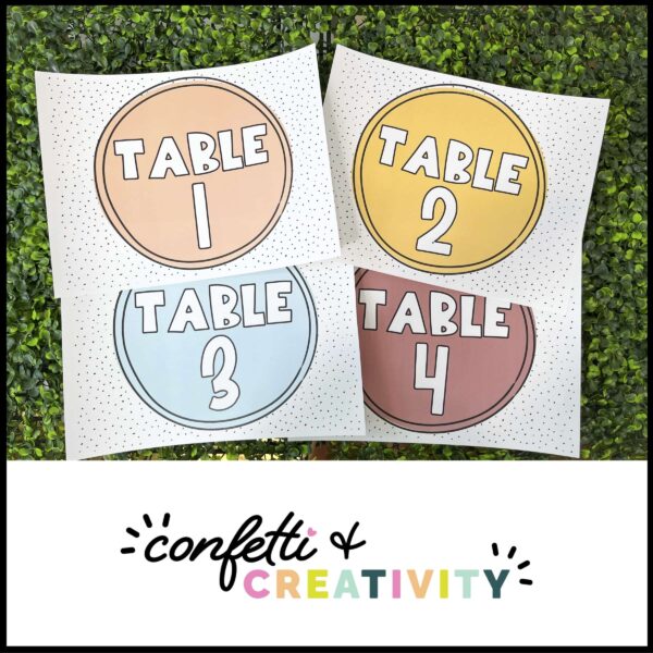 Neutral Table Numbers - Physical Photos Shows a real picture of the table numbers