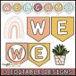 Shows close ups of the clipart and welcome banner pieces