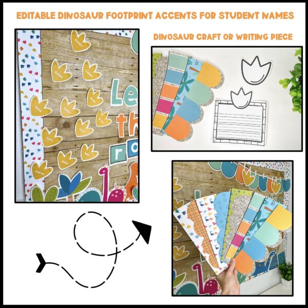 New Year's Bulletin Board - Close up Images Shows close up images of the writing activity, printable borders, and clipart on the bulletin board