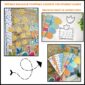 Shows close up images of the writing activity, printable borders, and clipart on the bulletin board