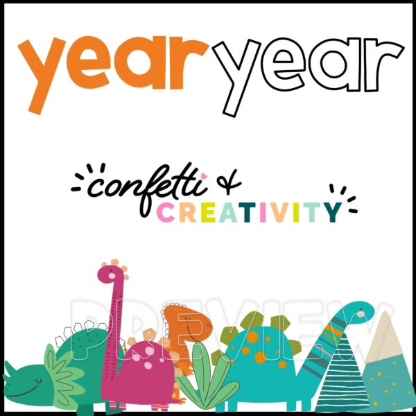 New Year's Bulletin Board - Text options Shows black and white and color text options