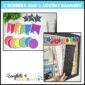 Shows close up images of the rainbow banner and printable bulletin board bordres