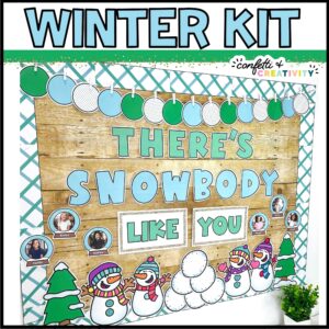 Shows the Winter Bulletin Board set up with the text "Winter Kit" at the top of the image