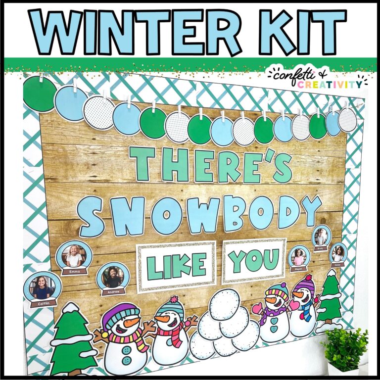 Shows the Winter Bulletin Board set up with the text "Winter Kit" at the top of the image