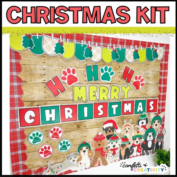 Christmas Bulletin Board - "Merry Christmas" Shows the Christmas bulletin board in the Holiday Bulletin Board Bundle
