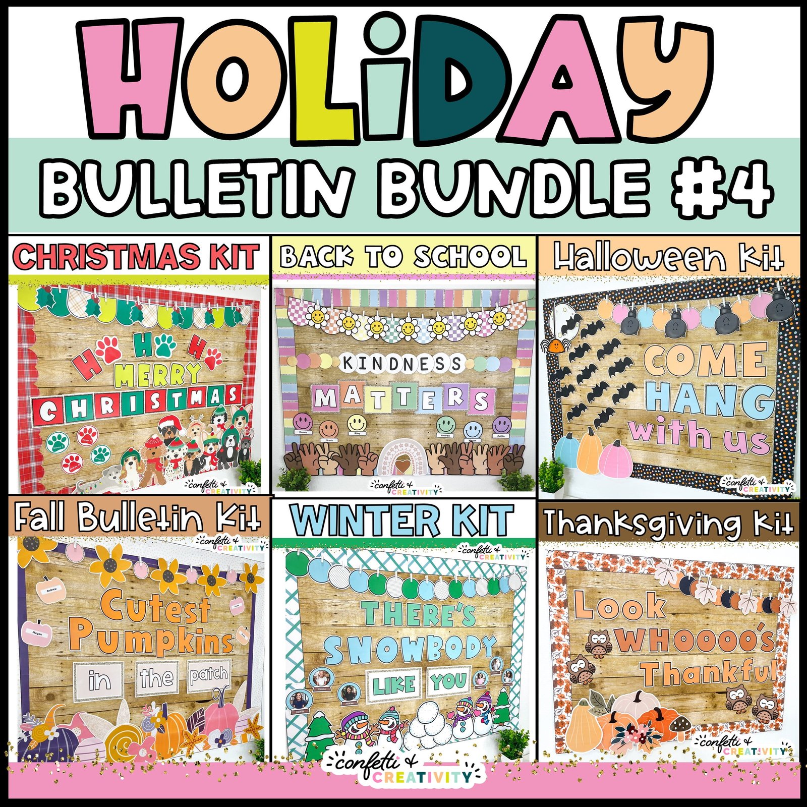 Holiday Bulletin Board GROWING Bundle #4