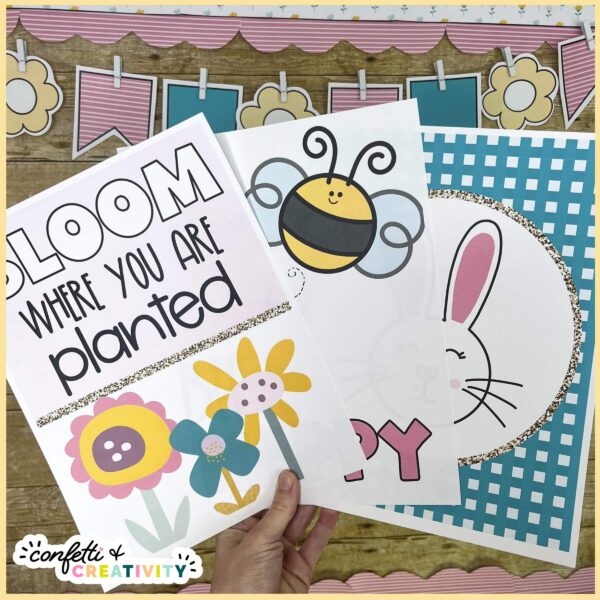 Spring Classroom Posters - Close Up Photos Shows close up photos of the spring classroom posters