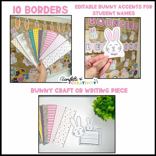 Spring Door Decor - Close ups of text Shows close up versions of the writing activity, borders, and so much more