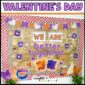 Shows the Valentine's Day bulletin board in the Holiday Bulletin Board Bundle