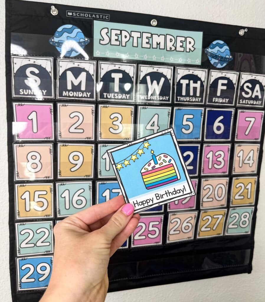 Shows space classroom calendar pack