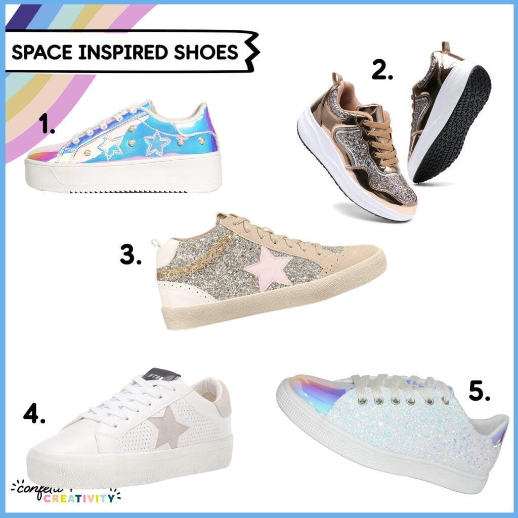 Shoes perfect for a space theme vibe