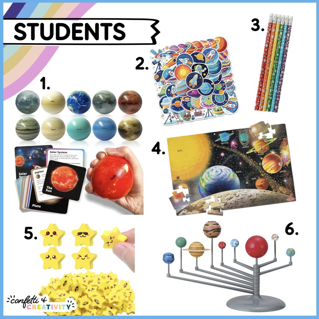 Student Items for a Space Classroom