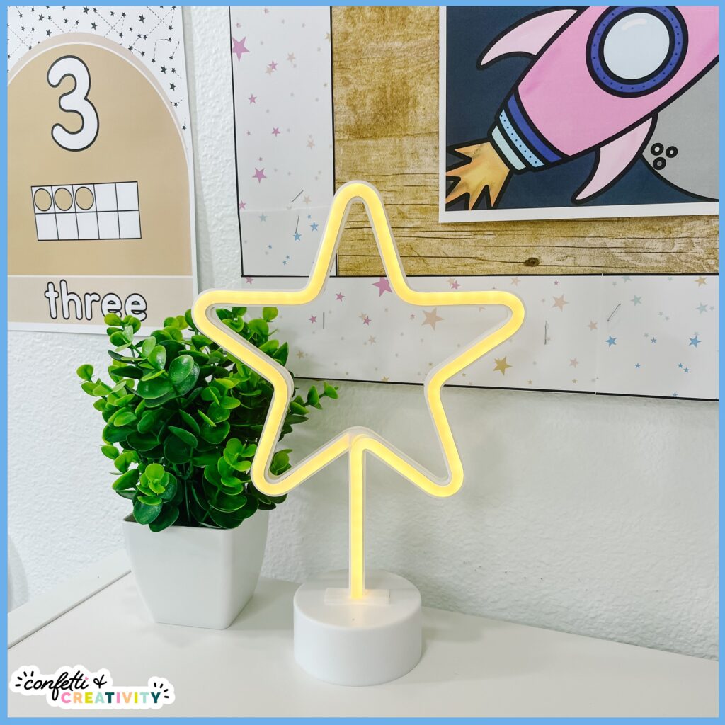 Space Classroom Decor Star Neon Sign