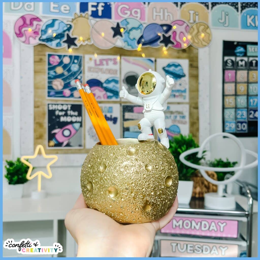 Space Classroom Decor Pencil Holder