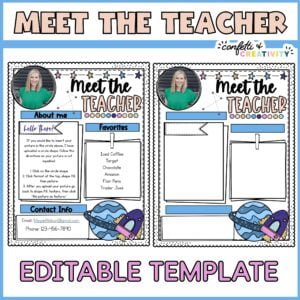 Space Meet the Teacher Template