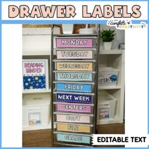 Space 10 Drawer Cart Labels