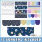 Shows snipped versions of the bulletin board borders all on one page