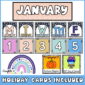 Shows up close the days of the week, numbers, and month cards