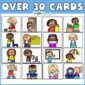 Shows 16 different job cards as an example with the text "over 30 cards" at the top of the image