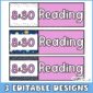 Shows 3 different versions of the classroom schedule design. Includes the same colors as the space classroom theme