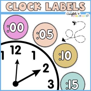 Shows 3 clock labels around a clock