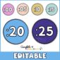 Shows clock labels :00 to :25 in the space color scheme