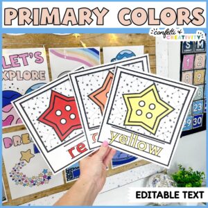 Shows color posters with stars at the different colors