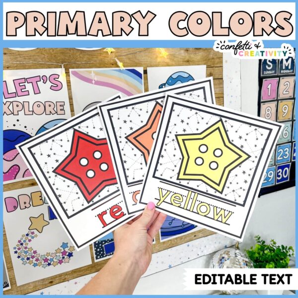 Shows color posters with stars at the different colors