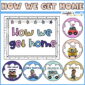 Shows the "How We Get Home" posters along with multiple cards
