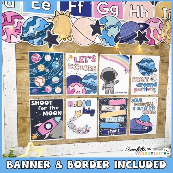 Space Inspirational Quote Posters 3 Shows a zoomed in version of the posters with their beautiful colors