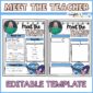 Shows the same space themed meet the teacher template with and without text. Includes an image of Megan in the top left, contact information, and other things to make parent communication simple