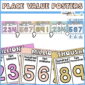 Shows the entire space classroom theme set of place value posters.
