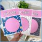 Shows three different circle posters. Each circle is pink