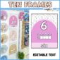 Shows ten frame cards. Has a zoomed in version of the number 6 as well as real life picture of what they look like on the wall