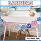 Shows the space welcome banner on a white desk.