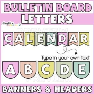 Farmhouse Floral Bulletin Board Letters | Editable Headers