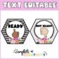 Shows two different versions of classroom hand signals - "ready" and "not ready". The image has the text "Editable" at the top