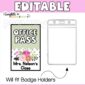 Shows a small office pass that can fit inside of a plastic lanyard holder