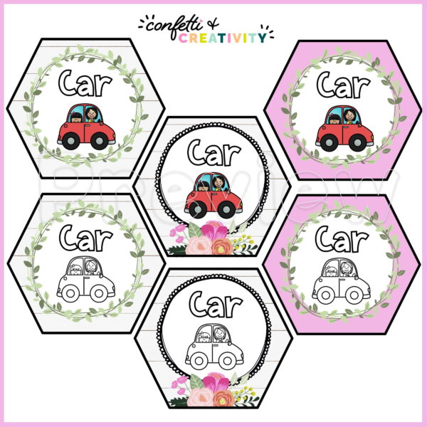 Floral How We Get Home - Different Designs Shows different design options such as black and white and color clipart