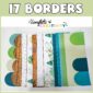 Shows all the printable bulletin board borders with the text "17 borders" at the top of the iamge