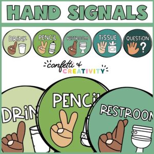 Shows all the green hand signal options