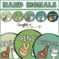 Shows all the green hand signal options