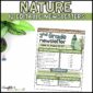 Shows an example newsletter with nature clipart and green hues